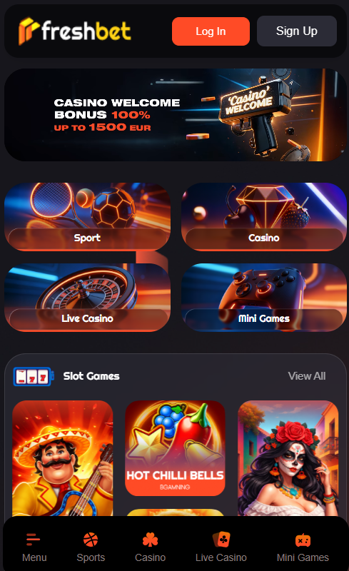 FreshBet Casino mobile